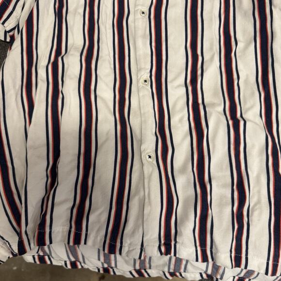 Denim & Flower Ricky Singh Men’s Large Striped Button Up Short Sleeve - Picture 5 of 5